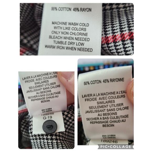Foxcroft NYC Shirt Sz 4P Petite Panel Plaid Red Black Holiday Button Up‎ NEW NWT - Picture 10 of 10